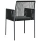 vidaXL Gartenstühle mit Kissen 2 Stk. Schwarz 54x60,5x83,5 cm vidaXL Gartenstühle mit Kissen 2 Stk. Schwarz 54x60,5x83,5 cm