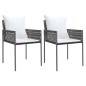 vidaXL Gartenstühle mit Kissen 2 Stk. Braun 54x61x83 cm Poly Rattan vidaXL Gartenstühle mit Kissen 2 Stk. Braun 54x61x83 cm Poly Rattan