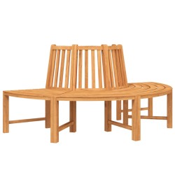 vidaXL Baumbank Halbrund Ø201 cm Massivholz Teak