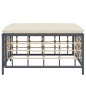 vidaXL Gartenhocker mit Beige Kissen Poly Rattan vidaXL Gartenhocker mit Beige Kissen Poly Rattan