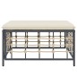 vidaXL Gartenhocker mit Beige Kissen Poly Rattan vidaXL Gartenhocker mit Beige Kissen Poly Rattan