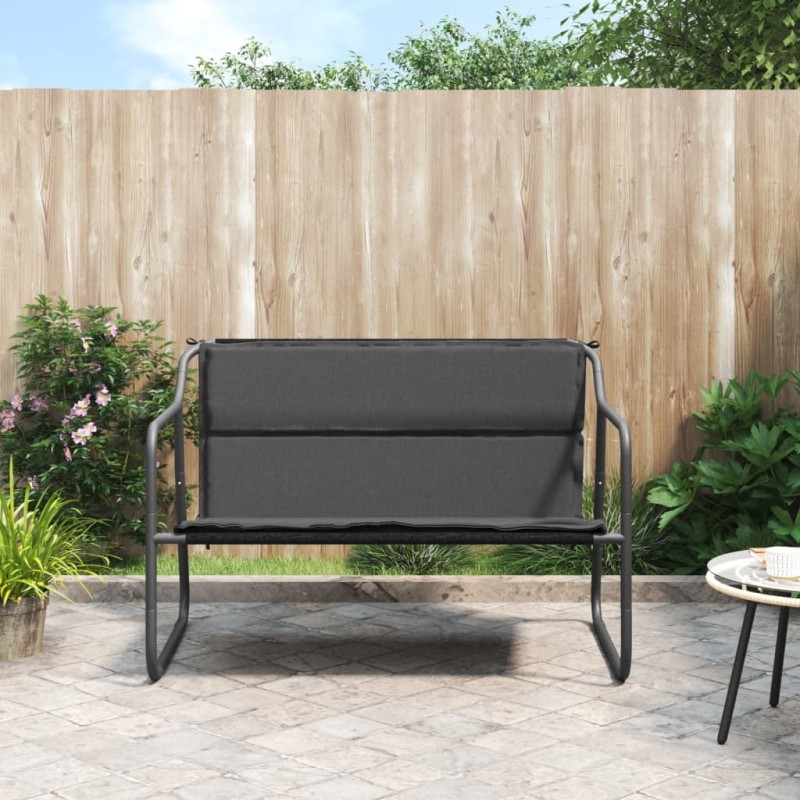 vidaXL 2-Sitzer Gartenbank mit Kissen Anthrazit Stahl vidaXL 2-Sitzer Gartenbank mit Kissen Anthrazit Stahl