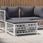 vidaXL Gartenhocker mit Kissen Weiß Gewebe vidaXL Gartenhocker mit Kissen Weiß Gewebe