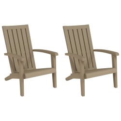 vidaXL Adirondack-Gartenstühle 2 Stk. Hellbraun Polypropylen