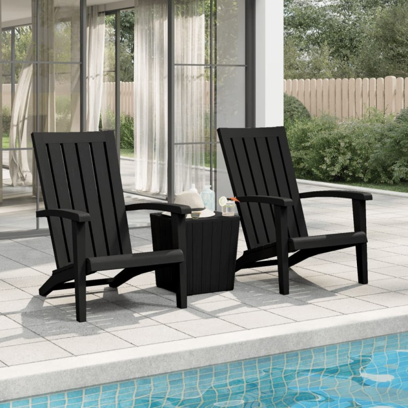 vidaXL Adirondack-Gartenstühle 2 Stk. Schwarz Polypropylen vidaXL Adirondack-Gartenstühle 2 Stk. Schwarz Polypropylen