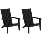 vidaXL Adirondack-Gartenstühle 2 Stk. Schwarz Polypropylen vidaXL Adirondack-Gartenstühle 2 Stk. Schwarz Polypropylen