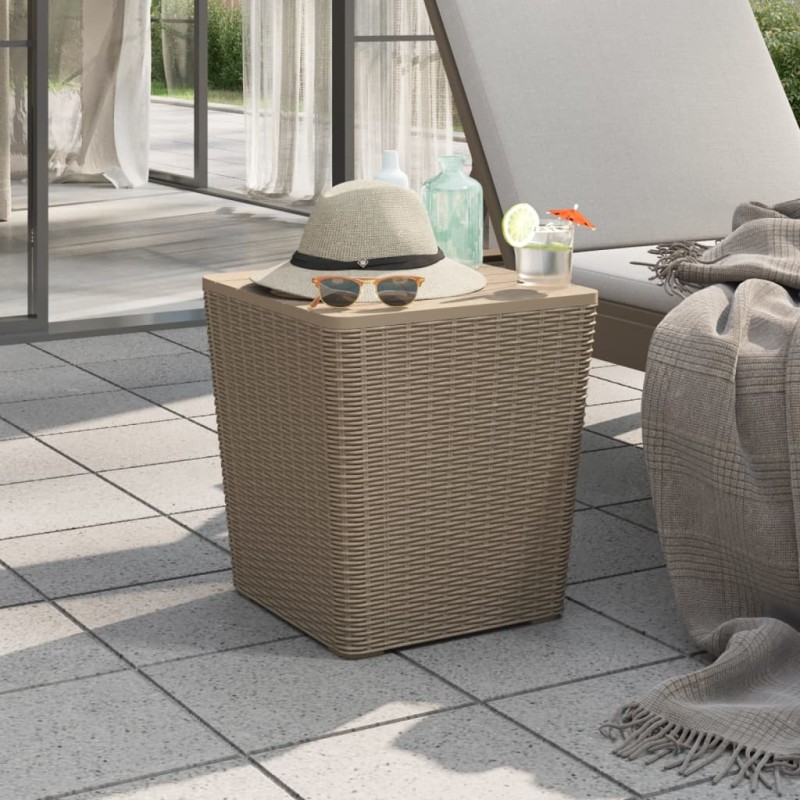 vidaXL Gartentisch mit Abnehmbarer Tischplatte Hellbraun Polypropylen vidaXL Gartentisch mit Abnehmbarer Tischplatte Hellbraun Polypropylen