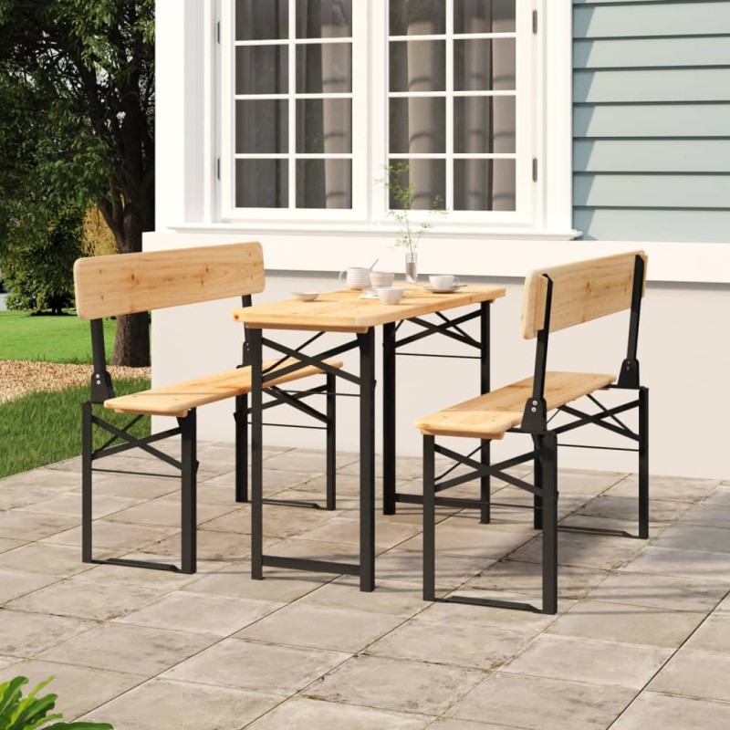 vidaXL 3-tlg. Biertisch-Set Klappbar Massivholz Tanne vidaXL 3-tlg. Biertisch-Set Klappbar Massivholz Tanne