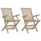 vidaXL Gartenstühle 2 Stk. Klappbar Grau 56x61x89 cm Massivholz Teak vidaXL Gartenstühle 2 Stk. Klappbar Grau 56x61x89 cm Massivholz Teak