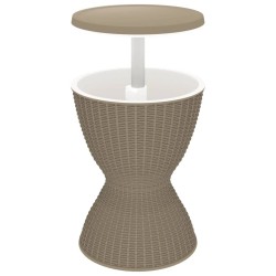 vidaXL 3-in-1 Tisch mit Eiskühler Hellbraun Polypropylen