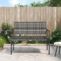 vidaXL Gartenbank 2-Sitzer mit Kissen Grau Poly Rattan vidaXL Gartenbank 2-Sitzer mit Kissen Grau Poly Rattan
