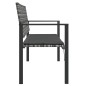 vidaXL Gartenbank 2-Sitzer mit Kissen Grau Poly Rattan vidaXL Gartenbank 2-Sitzer mit Kissen Grau Poly Rattan