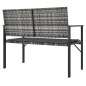 vidaXL Gartenbank 2-Sitzer mit Kissen Grau Poly Rattan vidaXL Gartenbank 2-Sitzer mit Kissen Grau Poly Rattan
