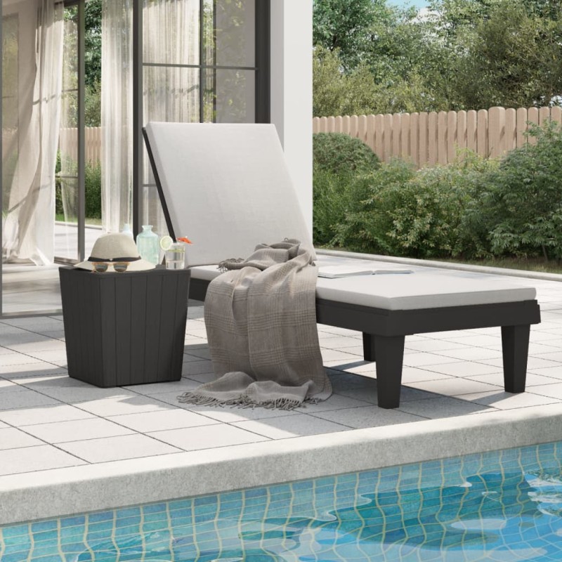 vidaXL Sonnenliege Schwarz 155x58x83 cm Polypropylen vidaXL Sonnenliege Schwarz 155x58x83 cm Polypropylen
