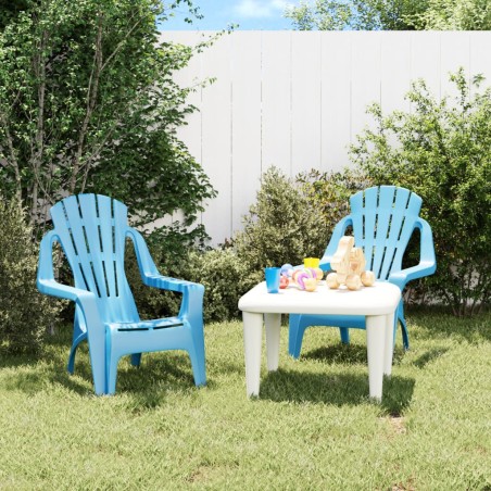 vidaXL Kinder-Gartenstühle 2 Stk. Blau 37x34x44 cm PP Holzoptik