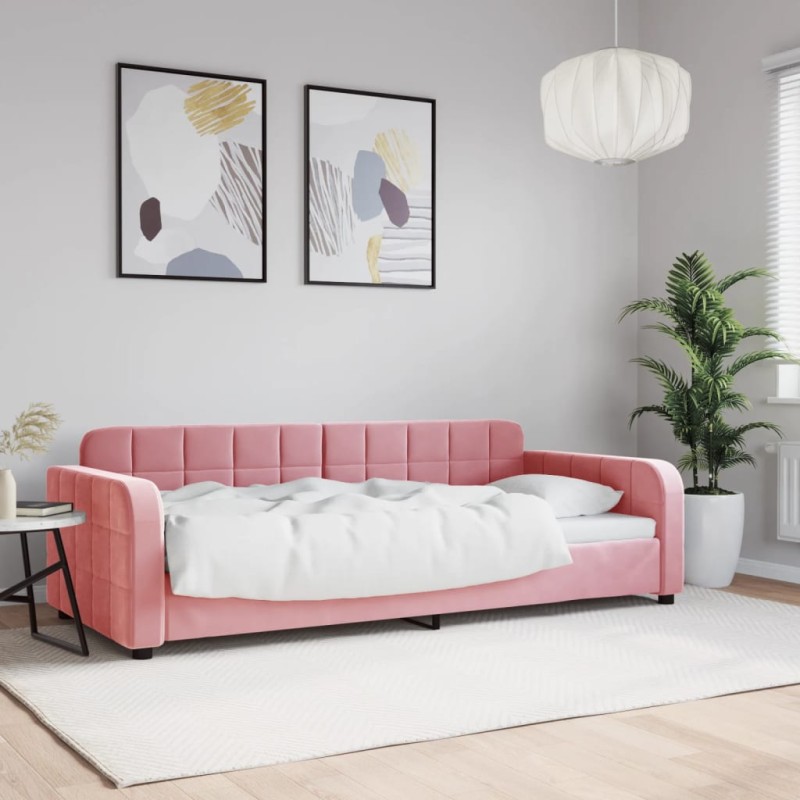 vidaXL Tagesbett Rosa 90x200 cm Samt vidaXL Tagesbett Rosa 90x200 cm Samt
