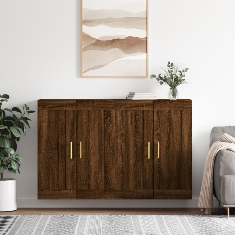 Wandschränke 2 Stk. Braun Eichen-Optik Holzwerkstoff Wandschränke 2 Stk. Braun Eichen-Optik Holzwerkstoff