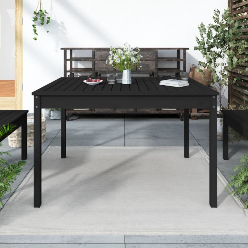 vidaXL Gartentisch Schwarz 121x82,5x76 cm Massivholz Kiefer vidaXL Gartentisch Schwarz 121x82,5x76 cm Massivholz Kiefer