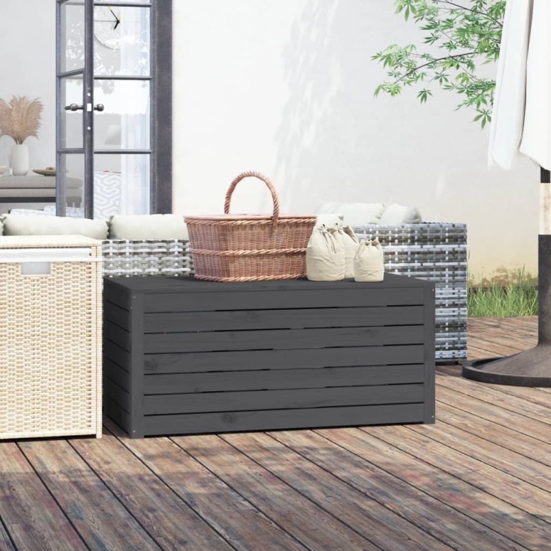 vidaXL Gartenbox Grau 101x50,5x46,5 cm Massivholz Kiefer vidaXL Gartenbox Grau 101x50,5x46,5 cm Massivholz Kiefer