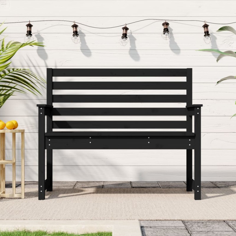 vidaXL Gartenbank Schwarz 109x48x91,5 cm Massivholz Kiefer vidaXL Gartenbank Schwarz 109x48x91,5 cm Massivholz Kiefer