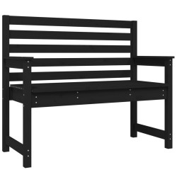vidaXL Gartenbank Schwarz 109x48x91,5 cm Massivholz Kiefer