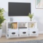 vidaXL TV-Schrank Hochglanz-Weiß 100x35x50 cm Holzwerkstoff