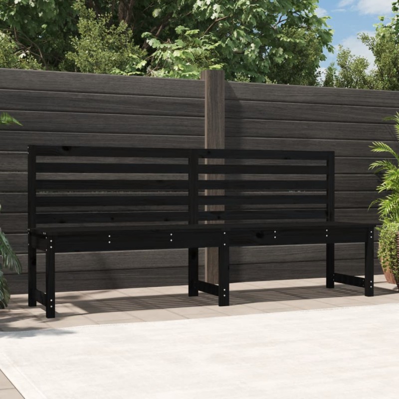 vidaXL Gartenbank Schwarz 201,5 cm Massivholz Kiefer vidaXL Gartenbank Schwarz 201,5 cm Massivholz Kiefer
