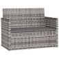 Gartenbank mit Kissen Grau 105 cm Poly Rattan Gartenbank mit Kissen Grau 105 cm Poly Rattan