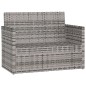 Gartenbank mit Kissen Grau 105 cm Poly Rattan Gartenbank mit Kissen Grau 105 cm Poly Rattan