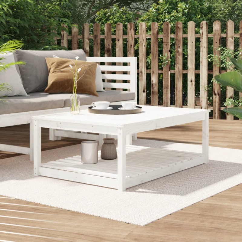 vidaXL Gartentisch Weiß 121x82,5x45 cm Massivholz Kiefer vidaXL Gartentisch Weiß 121x82,5x45 cm Massivholz Kiefer