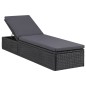 vidaXL Sonnenliege Poly Rattan Schwarz und Dunkelgrau vidaXL Sonnenliege Poly Rattan Schwarz und Dunkelgrau