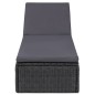 vidaXL Sonnenliege Poly Rattan Schwarz und Dunkelgrau vidaXL Sonnenliege Poly Rattan Schwarz und Dunkelgrau