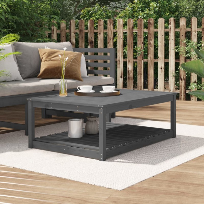 vidaXL Gartentisch Grau 121x82,5x45 cm Massivholz Kiefer vidaXL Gartentisch Grau 121x82,5x45 cm Massivholz Kiefer