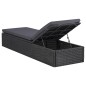 vidaXL Sonnenliege Poly Rattan Schwarz und Dunkelgrau vidaXL Sonnenliege Poly Rattan Schwarz und Dunkelgrau