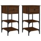 vidaXL Nachttische 2 Stk. Braun Eichen-Optik 34x36x70 cm Holzwerkstoff vidaXL Nachttische 2 Stk. Braun Eichen-Optik 34x36x70 cm Holzwerkstoff