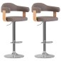 2 Stk. Barhocker Bugholz und Stoff Taupe 2 Stk. Barhocker Bugholz und Stoff Taupe