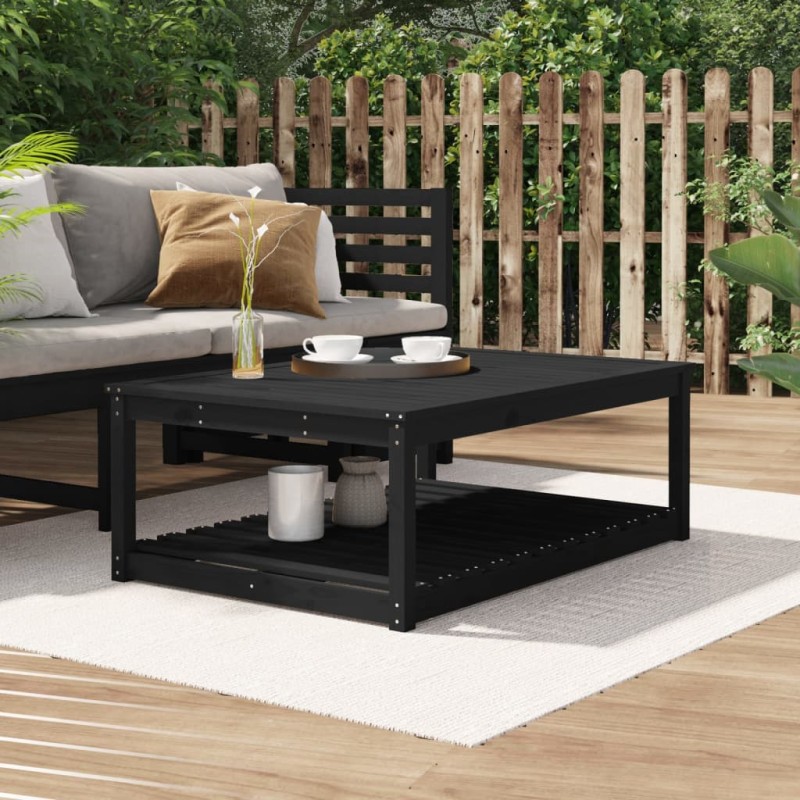 vidaXL Gartentisch Schwarz 121x82,5x45 cm Massivholz Kiefer vidaXL Gartentisch Schwarz 121x82,5x45 cm Massivholz Kiefer