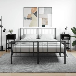 vidaXL Nachttische 2 Stk. Schwarz 35x34,5x70 cm Holzwerkstoff
