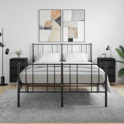 vidaXL Nachttische 2 Stk. Schwarz 40x35x69 cm Holzwerkstoff