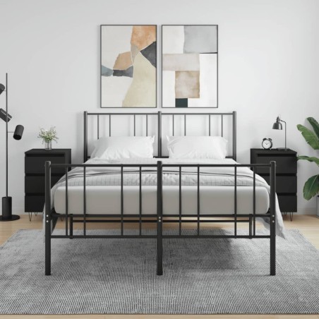 vidaXL Nachttische 2 Stk. Schwarz 40x35x69 cm Holzwerkstoff
