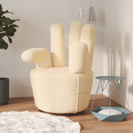 Stuhl in Handform Creme Samt