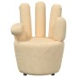 Stuhl in Handform Creme Samt Stuhl in Handform Creme Samt