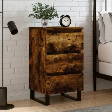 vidaXL Nachttisch Räuchereiche 40x35x69 cm Holzwerkstoff