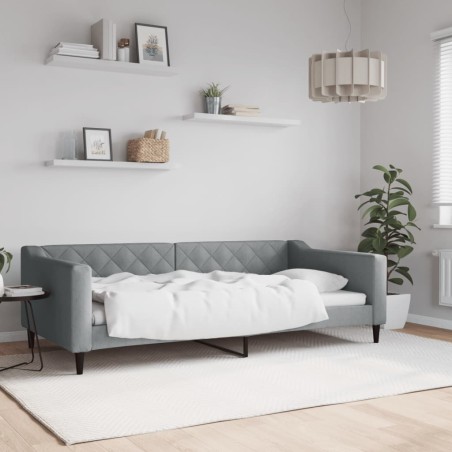 vidaXL Tagesbett Hellgrau 100x200 cm Stoff