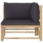 Garten-Ecksofa mit Dunkelgrauen Kissen Bambus Garten-Ecksofa mit Dunkelgrauen Kissen Bambus
