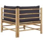 Garten-Ecksofa mit Dunkelgrauen Kissen Bambus Garten-Ecksofa mit Dunkelgrauen Kissen Bambus
