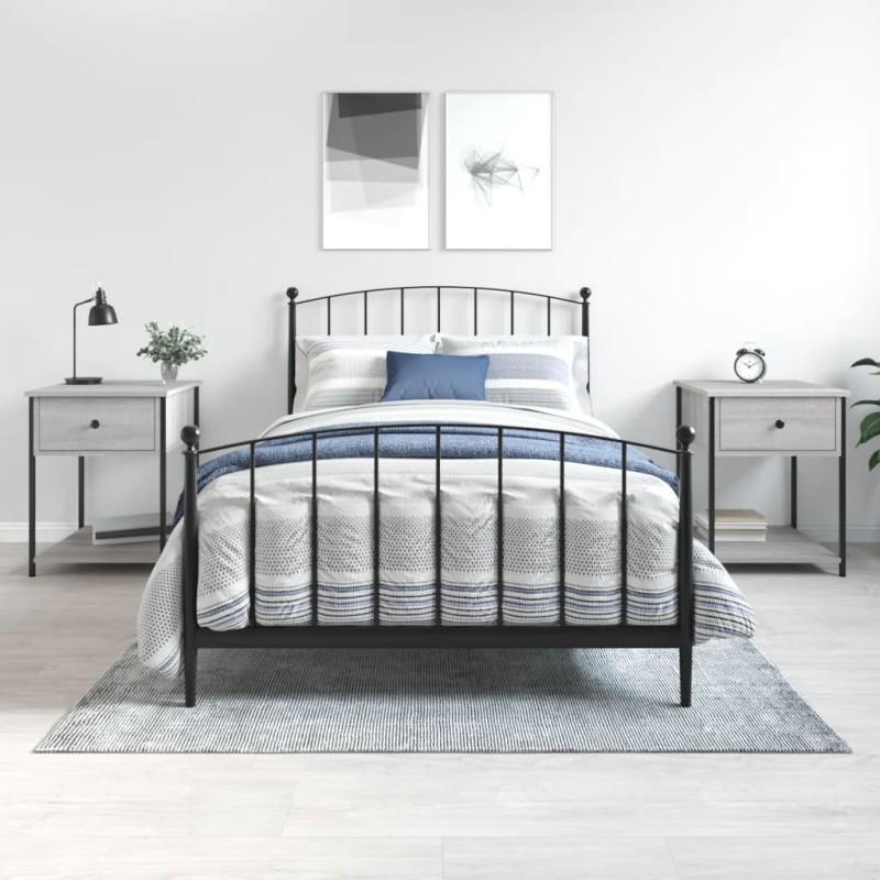 vidaXL Nachttische 2 Stk. Grau Sonoma 44x45x58 cm Holzwerkstoff vidaXL Nachttische 2 Stk. Grau Sonoma 44x45x58 cm Holzwerkstoff