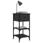 vidaXL Nachttisch Schwarz 34x36x70 cm Holzwerkstoff vidaXL Nachttisch Schwarz 34x36x70 cm Holzwerkstoff
