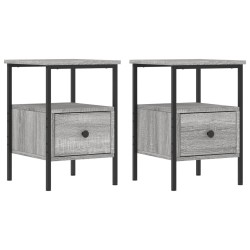 vidaXL Nachttische 2 Stk. Grau Sonoma 34x36x50 cm Holzwerkstoff