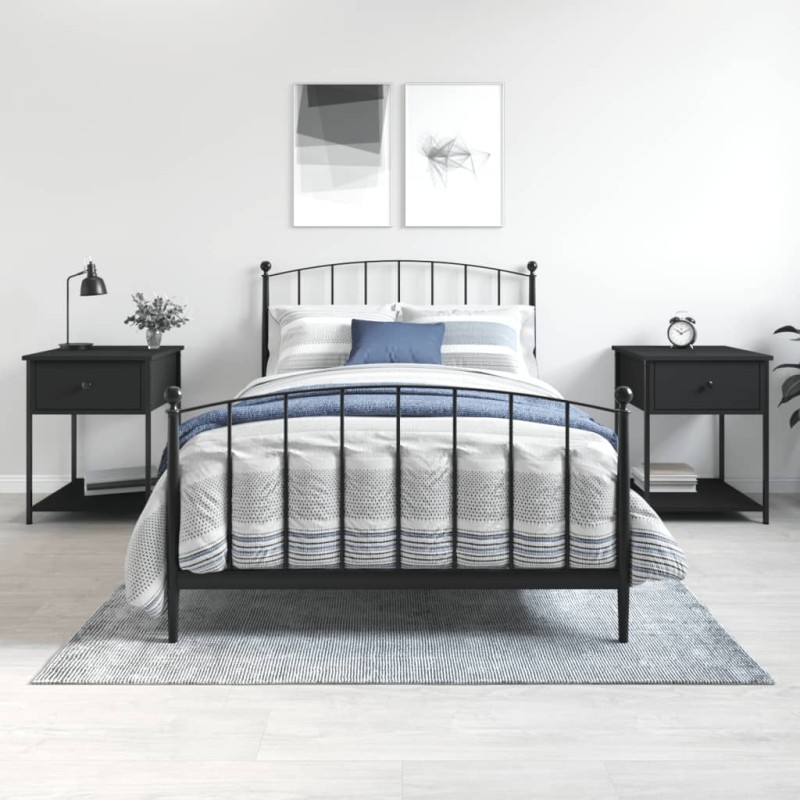 vidaXL Nachttische 2 Stk. Schwarz 44x45x58 cm Holzwerkstoff vidaXL Nachttische 2 Stk. Schwarz 44x45x58 cm Holzwerkstoff